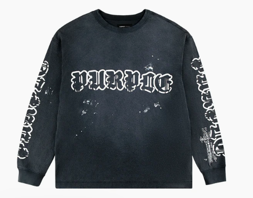 Purple-Brand Sweater - TEXTURED LS TEE BLACK BEAUTY - P204-JWGW125