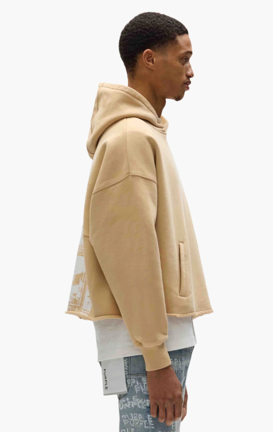 Purple-Brand Hoodie - Heavyweight Fleece - Beige - M4104-HABN225