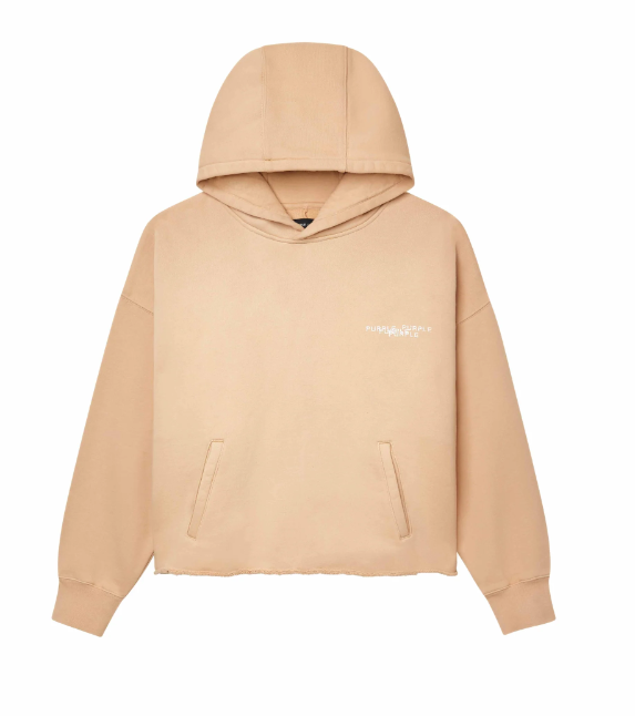 Purple-Brand Hoodie - Heavyweight Fleece - Beige - M4104-HABN225