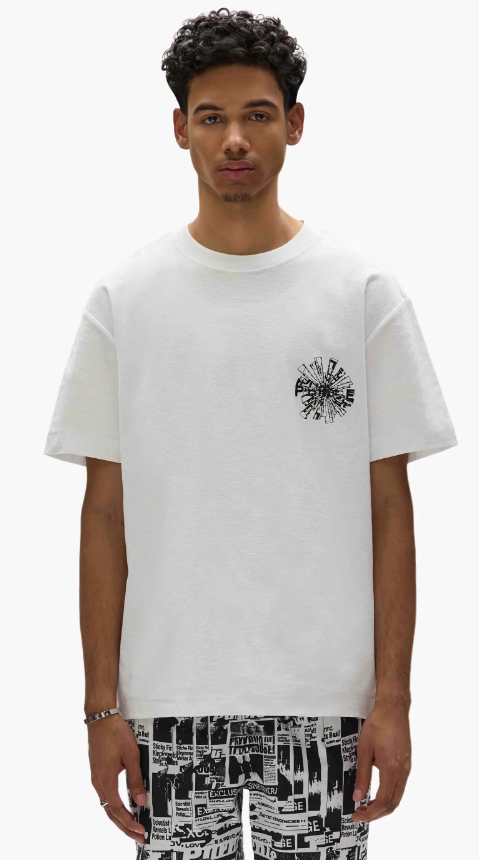 Purple-Brand T-Shirt - Textured Jersey SS Tee - White - P104-JWSH225