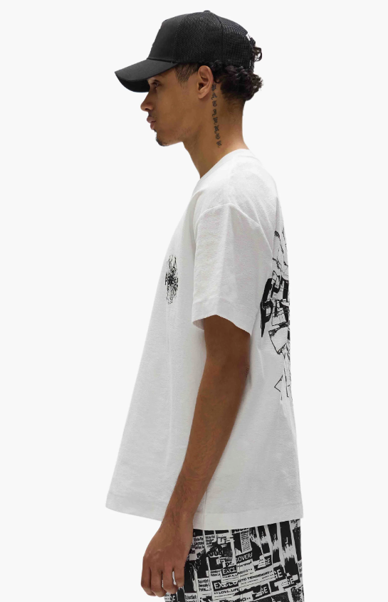 Purple-Brand T-Shirt - Textured Jersey SS Tee - White - P104-JWSH225