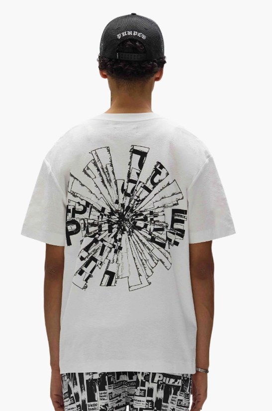 Purple-Brand T-Shirt - Textured Jersey SS Tee - White - P104-JWSH225