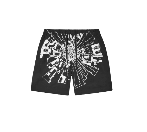 Purple-Brand Shorts - Shattered Swim Shorts - Black - P504-PBSH225