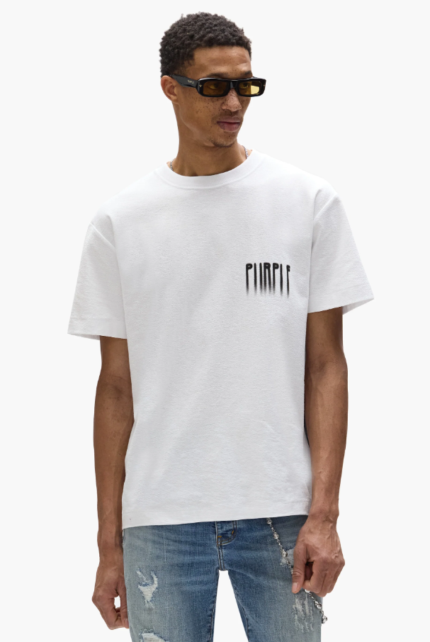 Purple-Brand - T-Shirt - Blurred - White - P104-TBWB