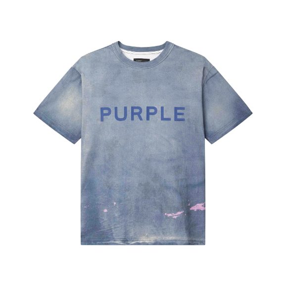 Purple-Brand - T-Shirt - Wordmark  - Blue - P117-HCBW
