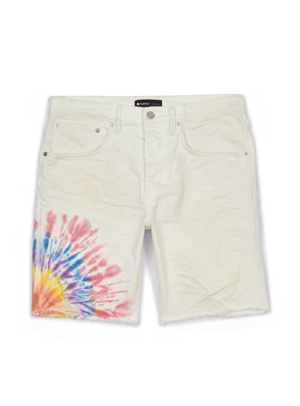 Purple-Brand Shorts - Multicolour Tie Dye White - P020