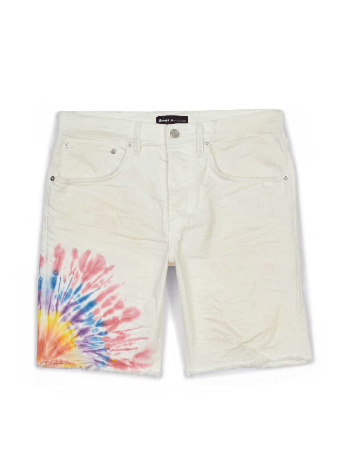 Purple-Brand Shorts - Multicolour Tie Dye White - P020