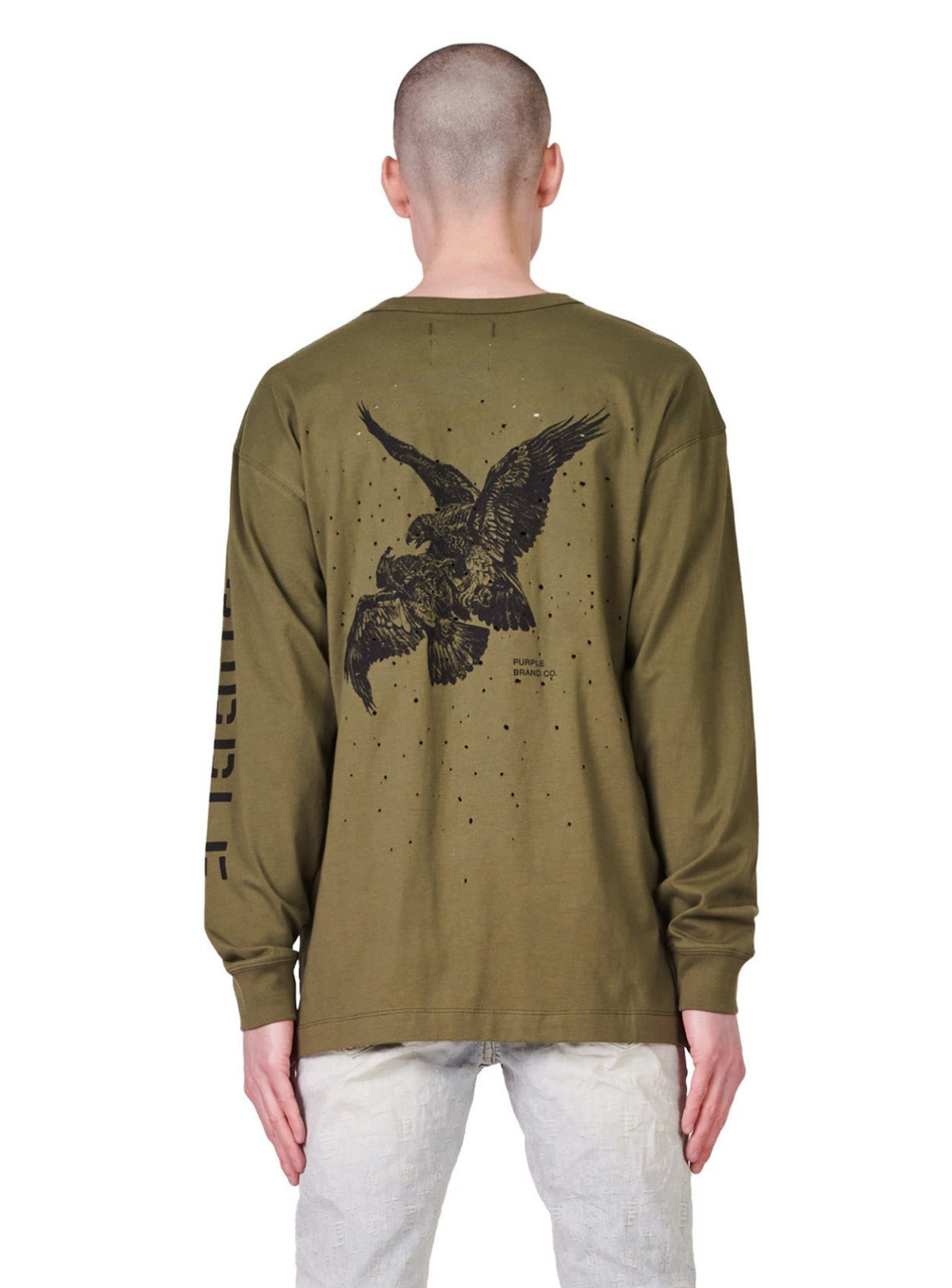 Purple-Brand Long Sleeve Shirt - Military Birds - P204