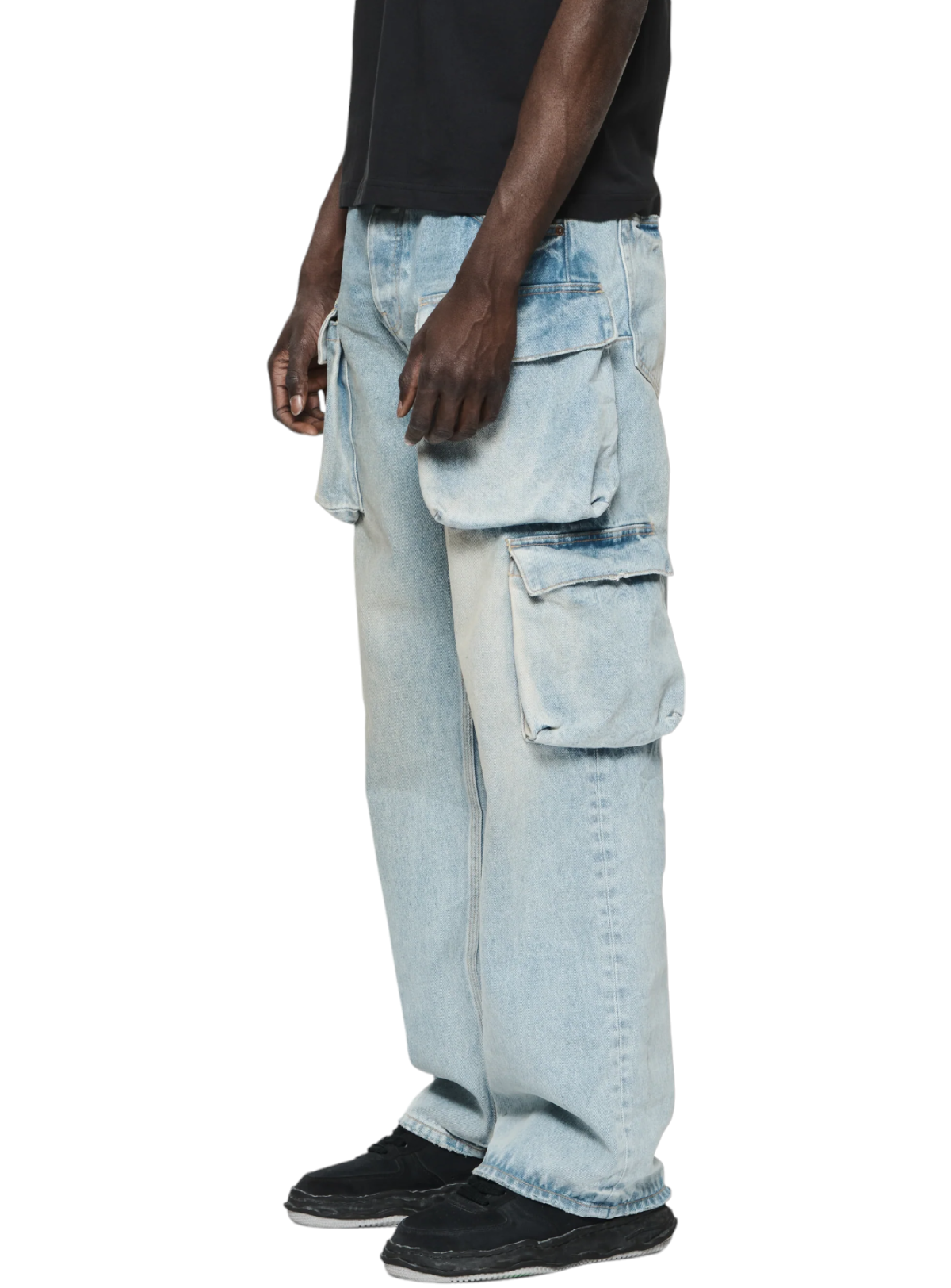Purple-Brand Jeans - Relaxed Double Cargo - Light Indigo -  P018-BGLI124