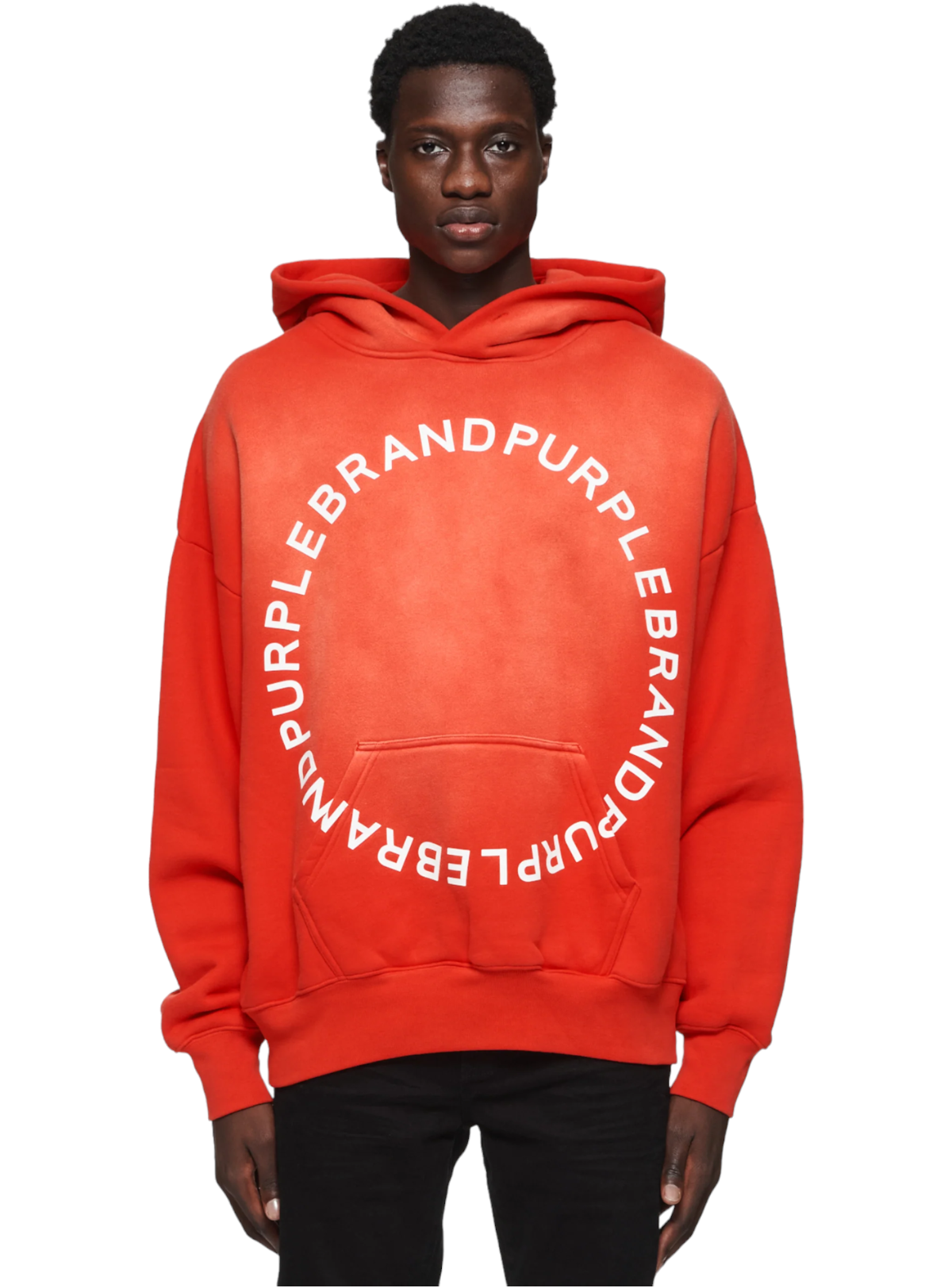 Purple-Brand Hoodie - Circle Wordmark - Red - P401-HFRW124