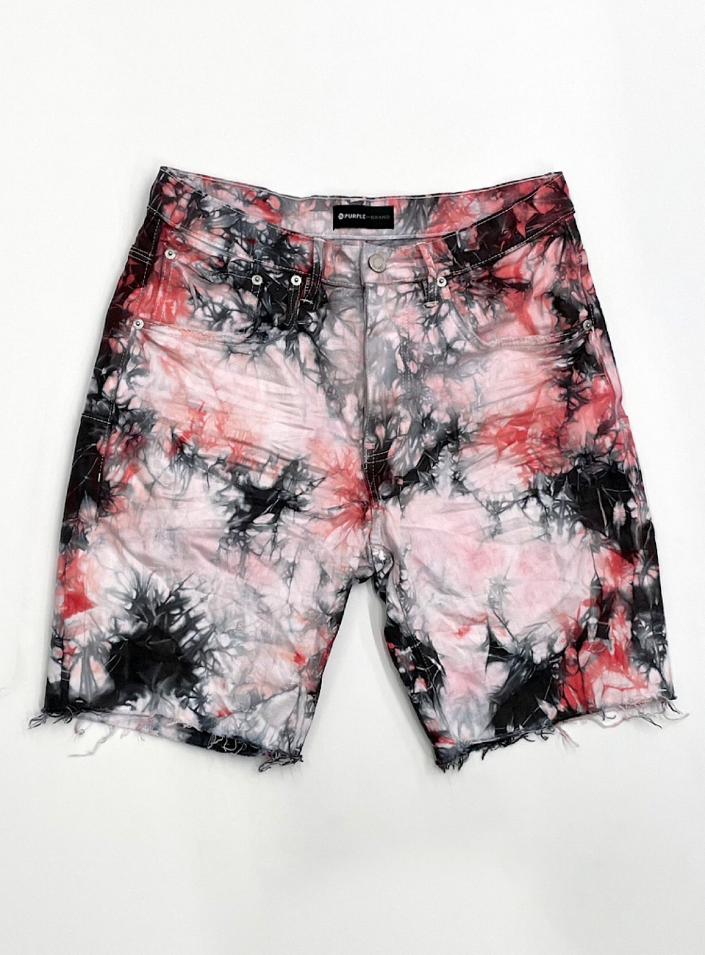 Purple-Brand Shorts - Tie Dye Jacquard Monogram - Red Black - P020-RBJS222