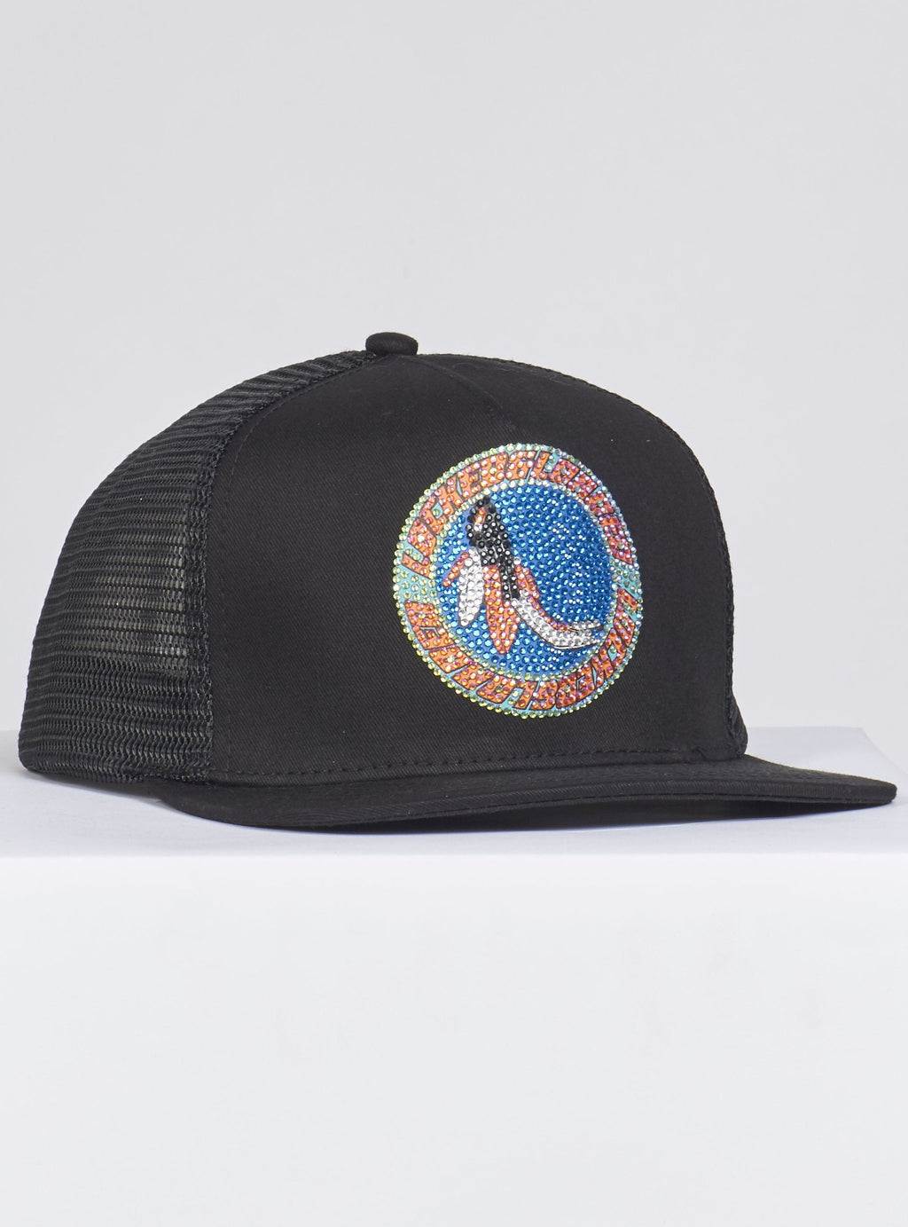 LNL Snapback - B. Clip - Aqua and Coral on Black - 104