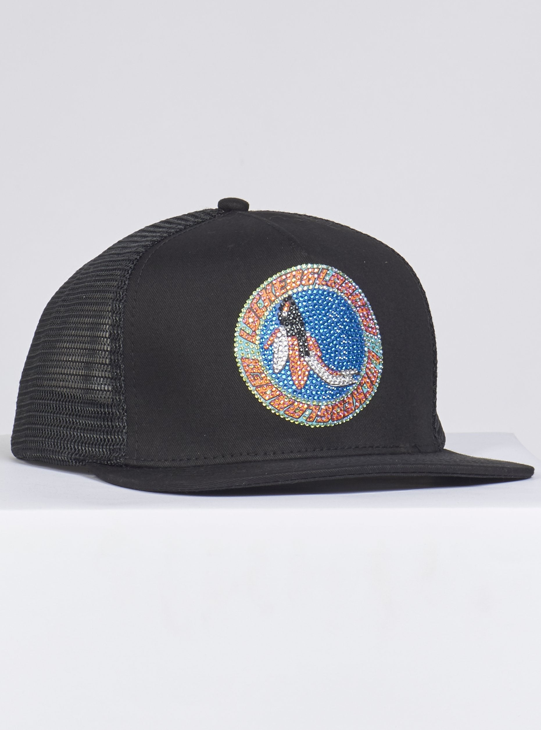 LNL Snapback - B. Clip - Aqua and Coral on Black - 104