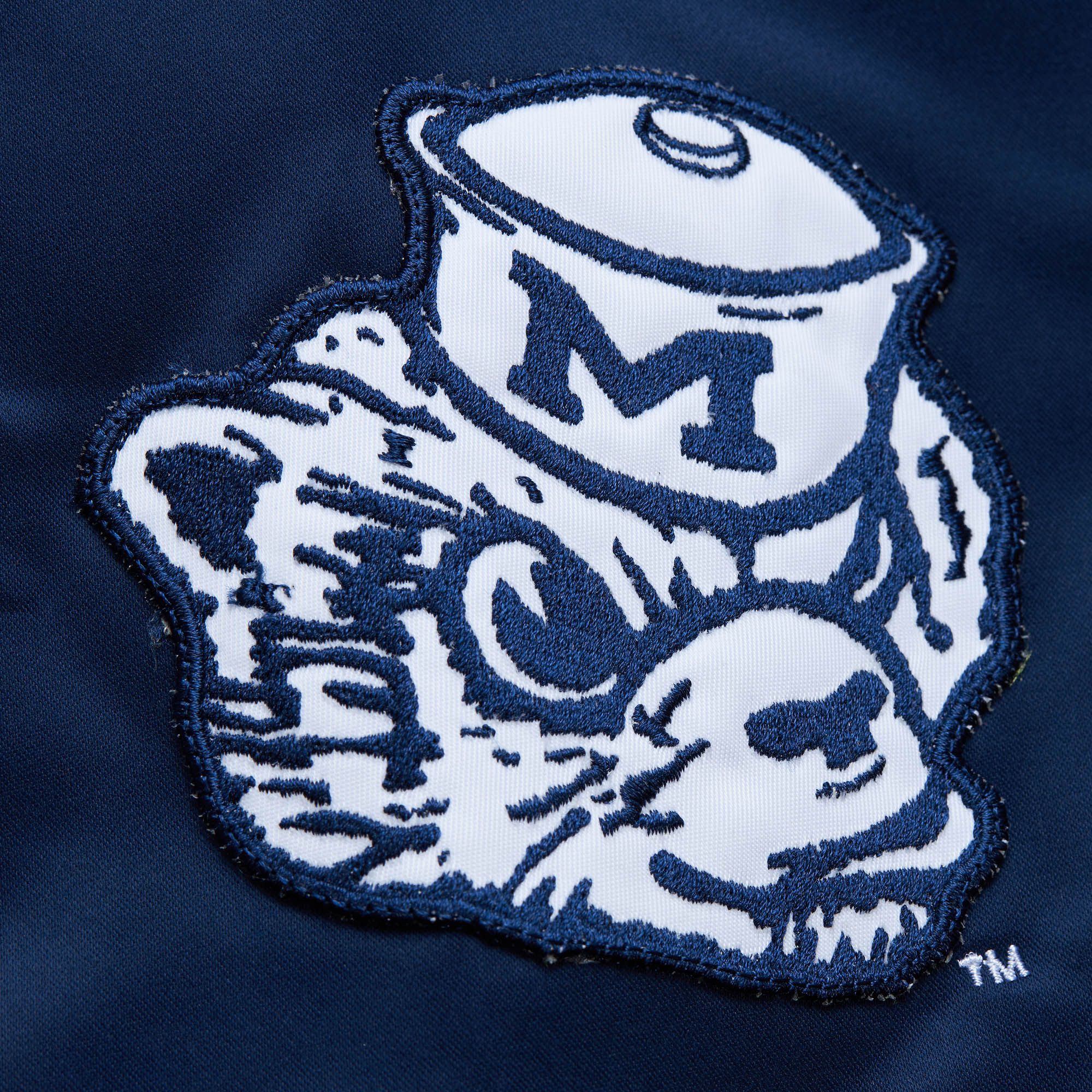 Mitchell & Ness Jacket - Lightweight Satin Bomber Vintage Logo University Of Michigan - Navy - SJKT6599